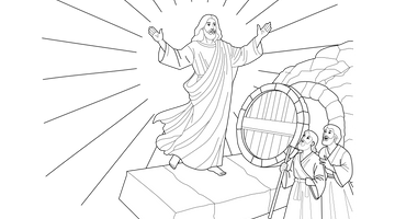 Resurrection of Jesus Colouring Page| Free Colouring Book for Children