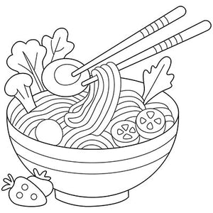 Noodles Colouring Page