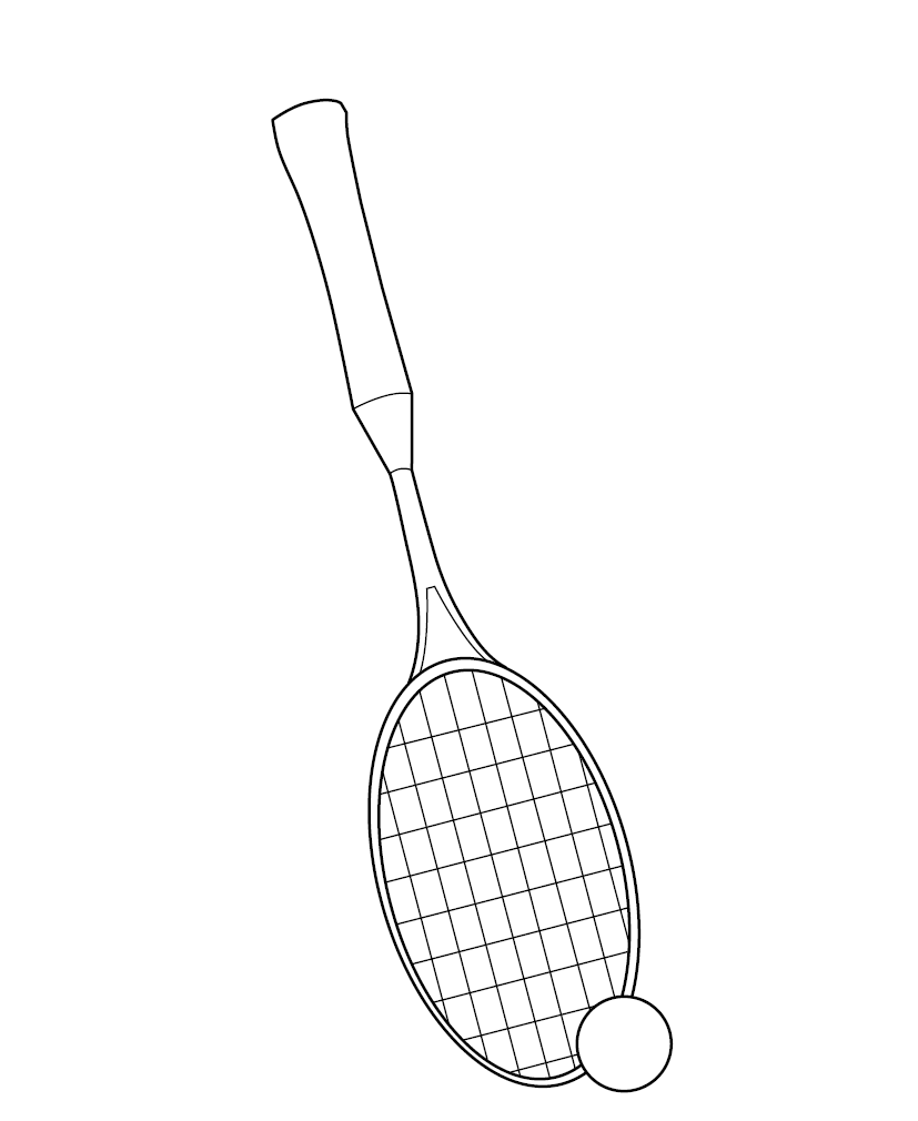 Racket Coloring Page