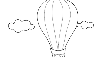 Air Balloon Coloring Image | Free Colouring Book for Children