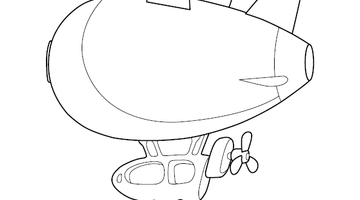 Airship Colouring Picture | Free Colouring Book for Children
