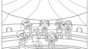 Circus Audience Colouring Page | Free Colouring Book for Children