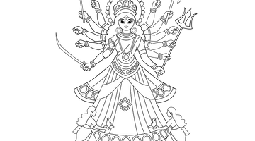 Durga Pooja Colouring Page | Free Colouring Book for Children