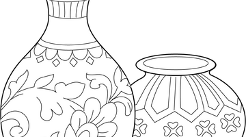 Rajasthan Blue Pottery Colouring Page | Free Colouring Book for Children