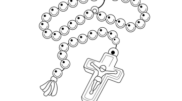 Rosary Beads Colouring Image | Free Colouring Book for Children