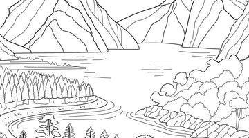 Fiordland National Park Colouring Page