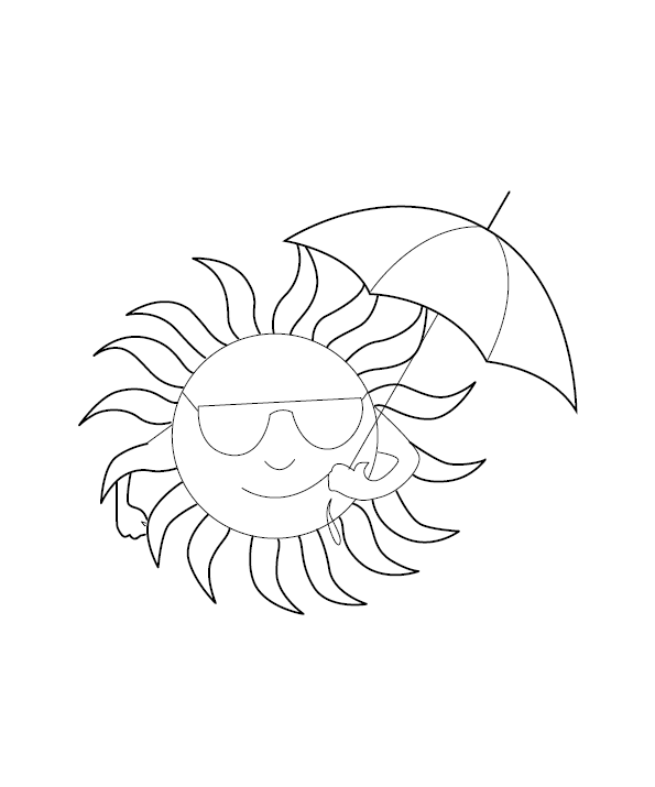 Sun With Sunglasses Coloring Page