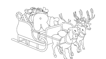 Sleigh Colouring Image | Free Colouring Book for Children
