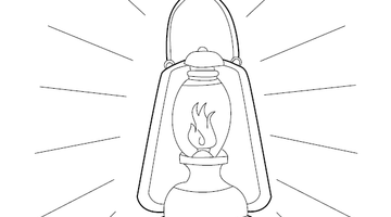 Vintage Lamp Colouring Page | Free Colouring Book for Children