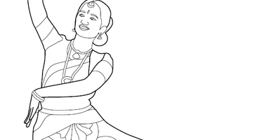 Classical Dance Colouring Image | Free Colouring Book for Children