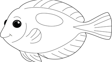 Blue Tang Fish Colouring Page | Free Colouring Book for Children