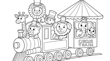 Free Printable Circus Train Colouring Page | Free Colouring Book for Children