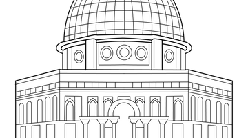 Dome of the Rock Colouring Page | Free Colouring Book for Children