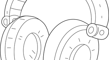 Headphone Colouring Page for Children | Free Colouring Book for Children