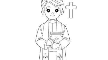 Priest Colouring Page | Free Colouring Book for Children