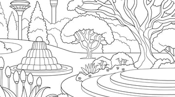 Christchurch Botanic Garden Colouring Page 