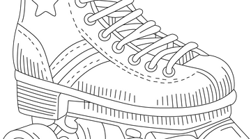 Roller Skates Colouring Page | Free Colouring Book for Children