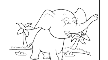 Baby Elephant Colouring Image | Free Colouring Book for Children