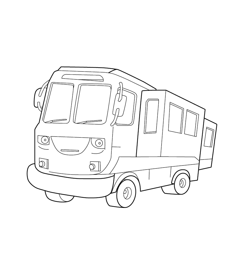 wheels on the bus coloring pages