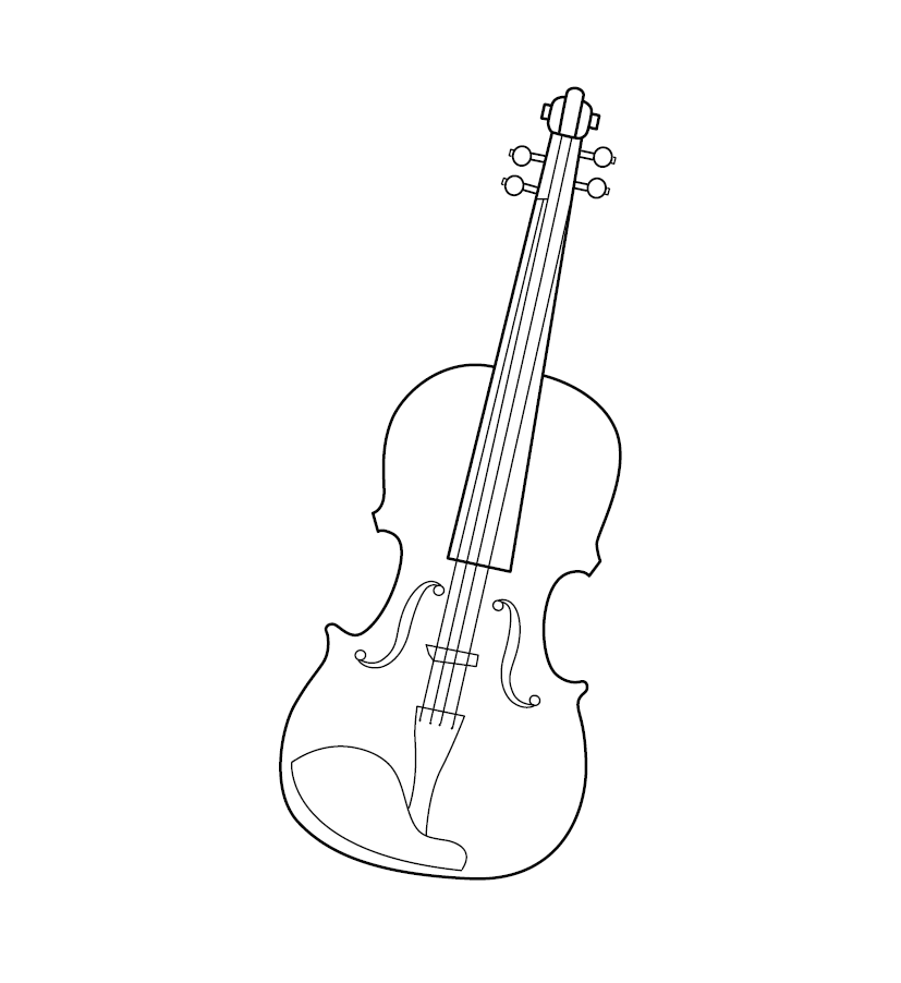 VIOLIN COLOURING IMAGE FOR KIDS | Free Colouring Book for Children ...