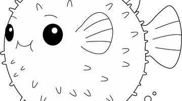 Printable Puffer Fish Colouring Page | Free Colouring Book for Children