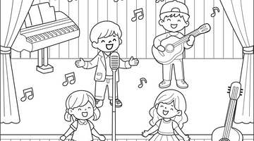 School Music Concert Colouring Page | Free Colouring Book for Children