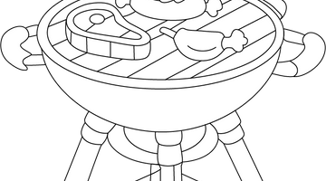 Barbeque Grill Colouring Page for Children | Free Colouring Book for Children