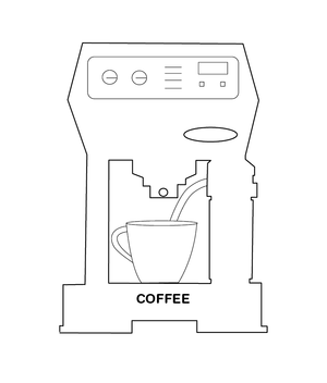 COFFEE MAKER COLOURING IMAGE | Free Colouring Book  for Children