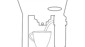 COFFEE MAKER COLOURING IMAGE | Free Colouring Book  for Children