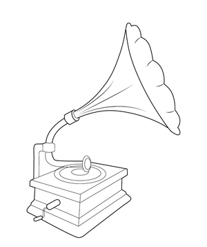 GRAMOPHONE COLOURING PICTURE | Free Colouring Book for Children