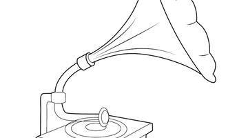 GRAMOPHONE COLOURING PICTURE | Free Colouring Book for Children