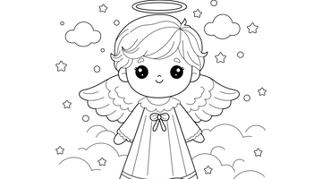 Free Printable Angel Colouring Page | Free Colouring Book for Children