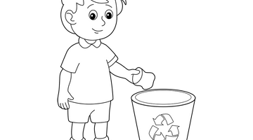 Dustbin Colouring Page | Free Colouring Book for Children