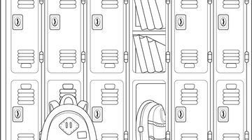 School Locker Colouring Page | Free Colouring Book for Children