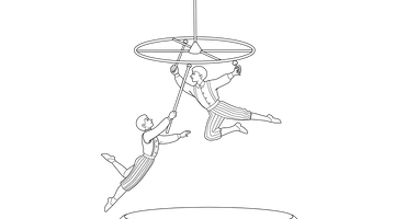 Circus Trapeze Artists Colouring Page | Free Colouring Book for Children