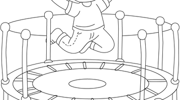 Trampoline Colouring Page | Free Colouring Book for Children