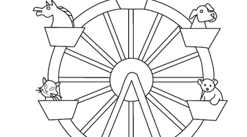 Ferris Wheel Coloring Image | Free Colouring Book for Children