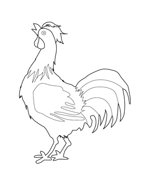 ROOSTER COLOURING IMAGE | Free Colouring Book for Children