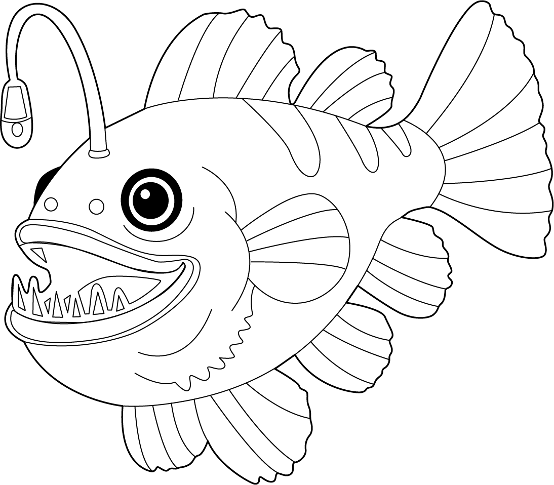 Angler Fish Colouring Page Free Colouring Book for Children