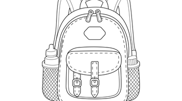 School Bag Colouring Page for Children | Free Colouring Book for Children