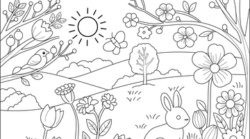 Spring Awakening Colouring Page | Free Colouring Book for Children