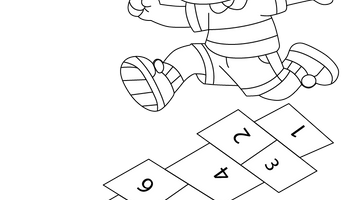 Hopscotch Colouring Page | Free Colouring Book for Children