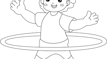 Hula Hoop Colouring Page | Free Colouring Book for Children