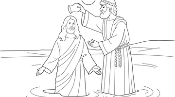 Baptism of Jesus Colouring Page | Free Colouring Book for Children