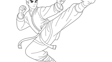 Chinese Martial Art Colouring Page | Free Colouring Book for Children