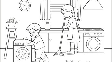 Home Hygiene Colouring Page | Free Colouring Book for Children