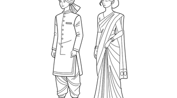 Indian Traditional Dress Colouring Page | Free Colouring Book for Children