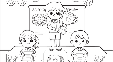 School Award Ceremony Colouring Page | Free Colouring Book for Children