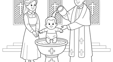 Baptism Colouring Page | Free Colouring Book for Children