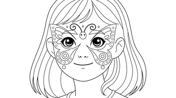 Birthday Face Painting Image | Free Colouring Book for Children